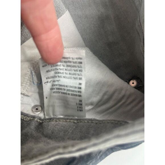 INC International Concepts High Rise Frayed Hem Denim Shorts, Gray Wash, - Picture 6 of 9